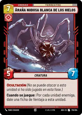 Araña nudosa blanca de los hielos